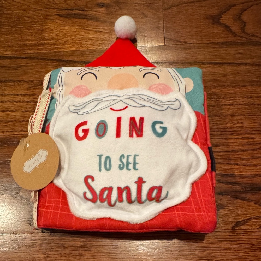 🎄🎅Mud Pie - Christmas/Santa Cloth Book for Kids NWT